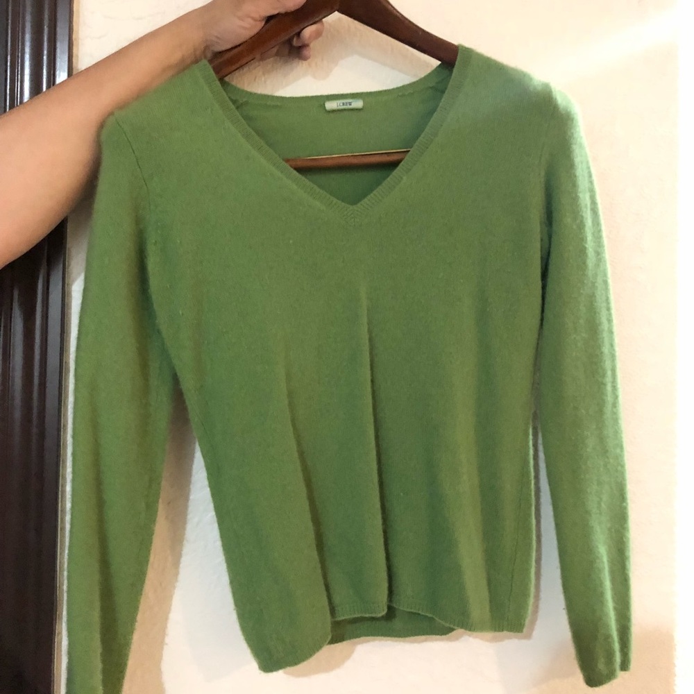 J.Crew Collection 100% Cashmere green sweater XS